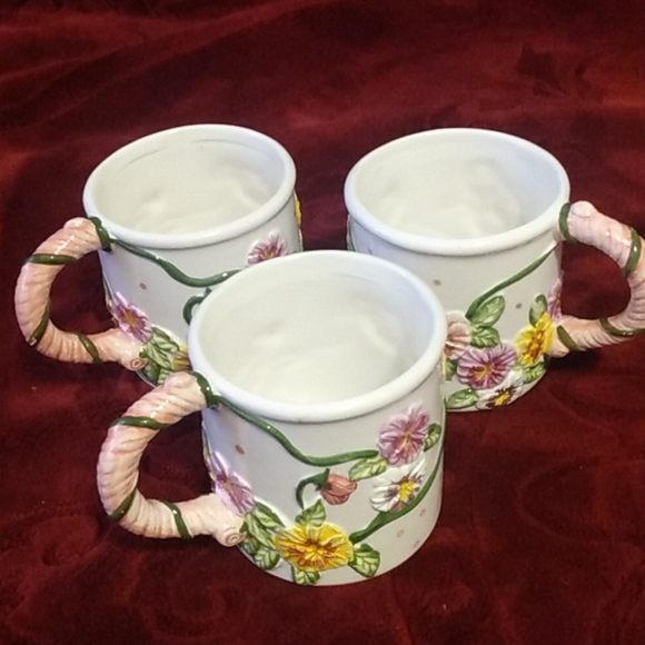 Linda Grayson Morning Glories Floral Teapot Complete Set - Picture 2 of 6